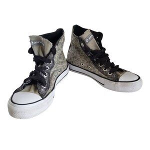 Airwalk Canvas High Top Sneakers Floral & Glitter Womens Size 5.5